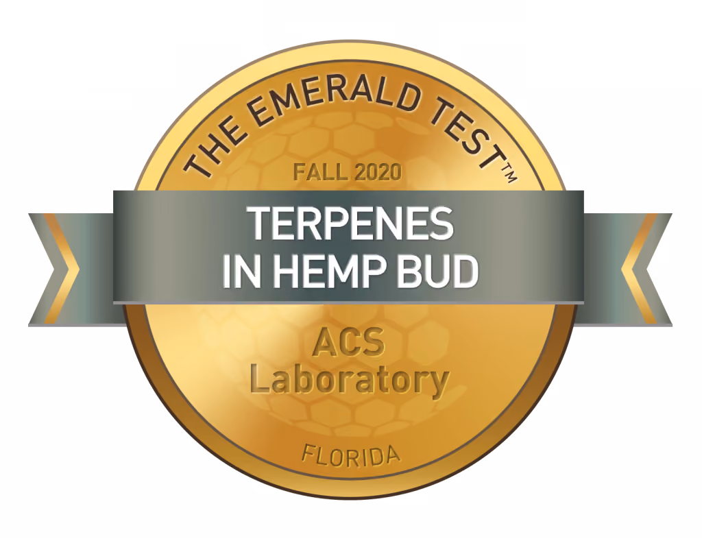 The award for Terpenes in Hemp Bud, Emerald Test Fall 2020 