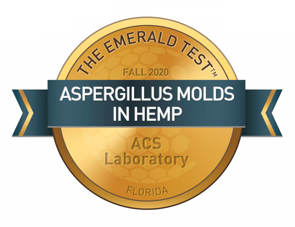 The award for Aspergillus Molds in Hemp Bud, Emerald Test Fall 2020 