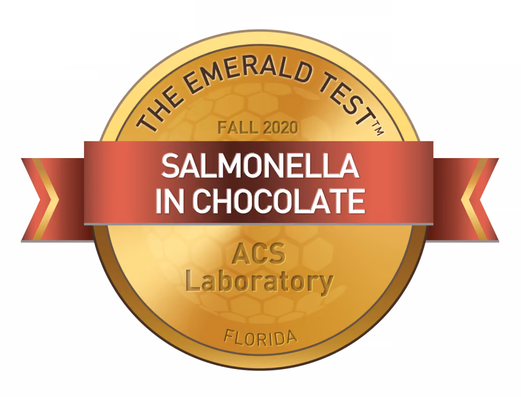 The award for Salmonella in Chocolate, Emerald Test Fall 2020 