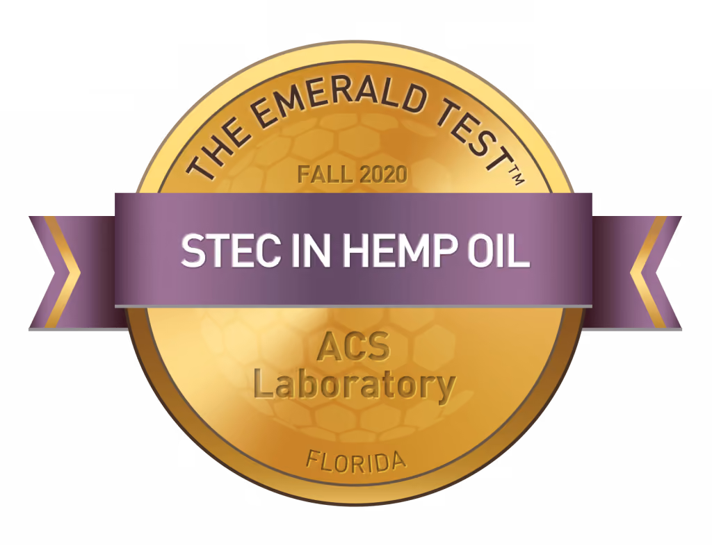 The award for STEC in Hemp Oil, Emerald Test Fall 2020 