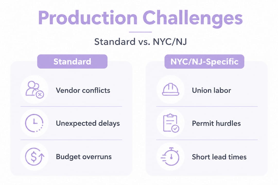 Infographic comparing event production challenges