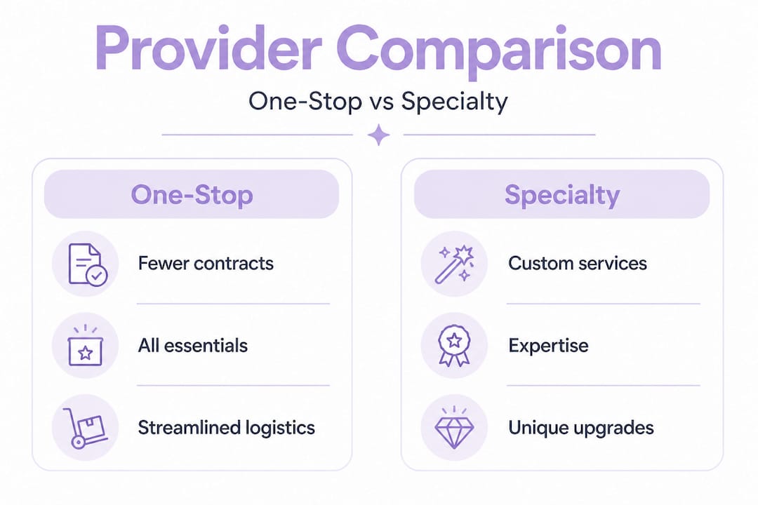 Infographic comparing provider categories