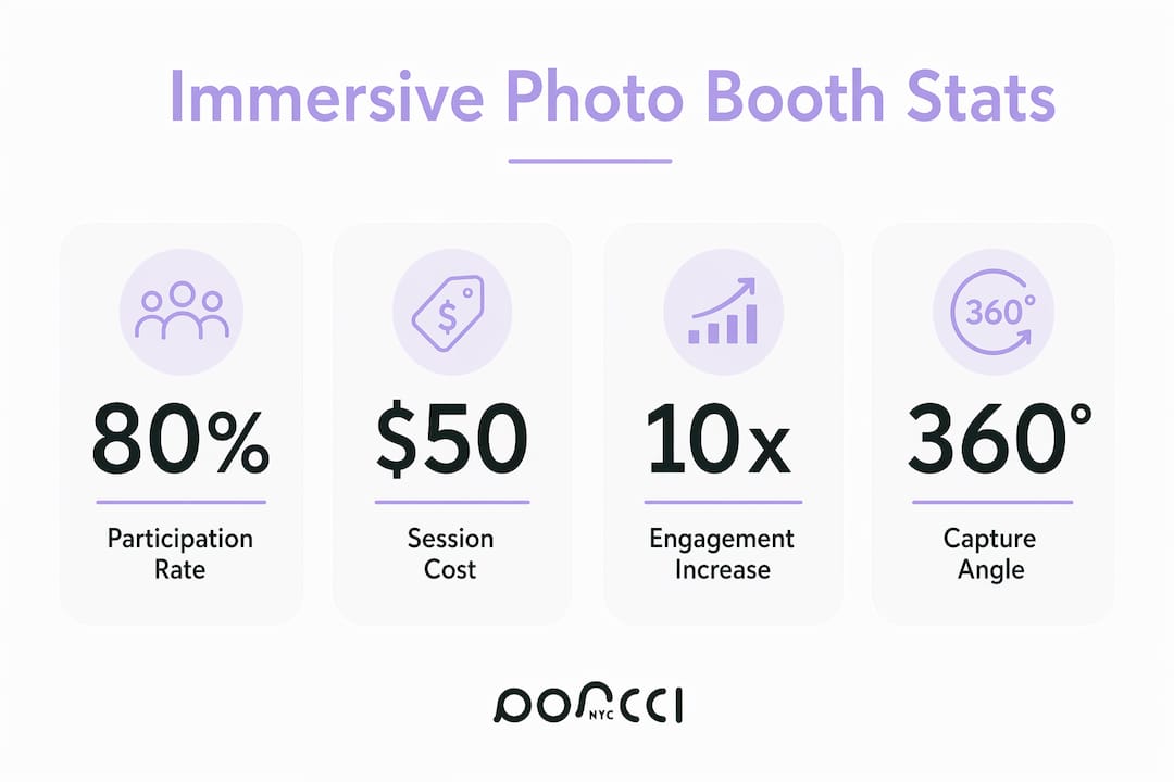 Infographic showing key stats about immersive photo booths
