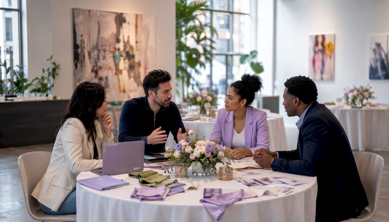Industrial loft venue with team planning event