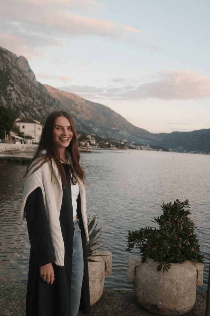 Image of Rachel by a lake
