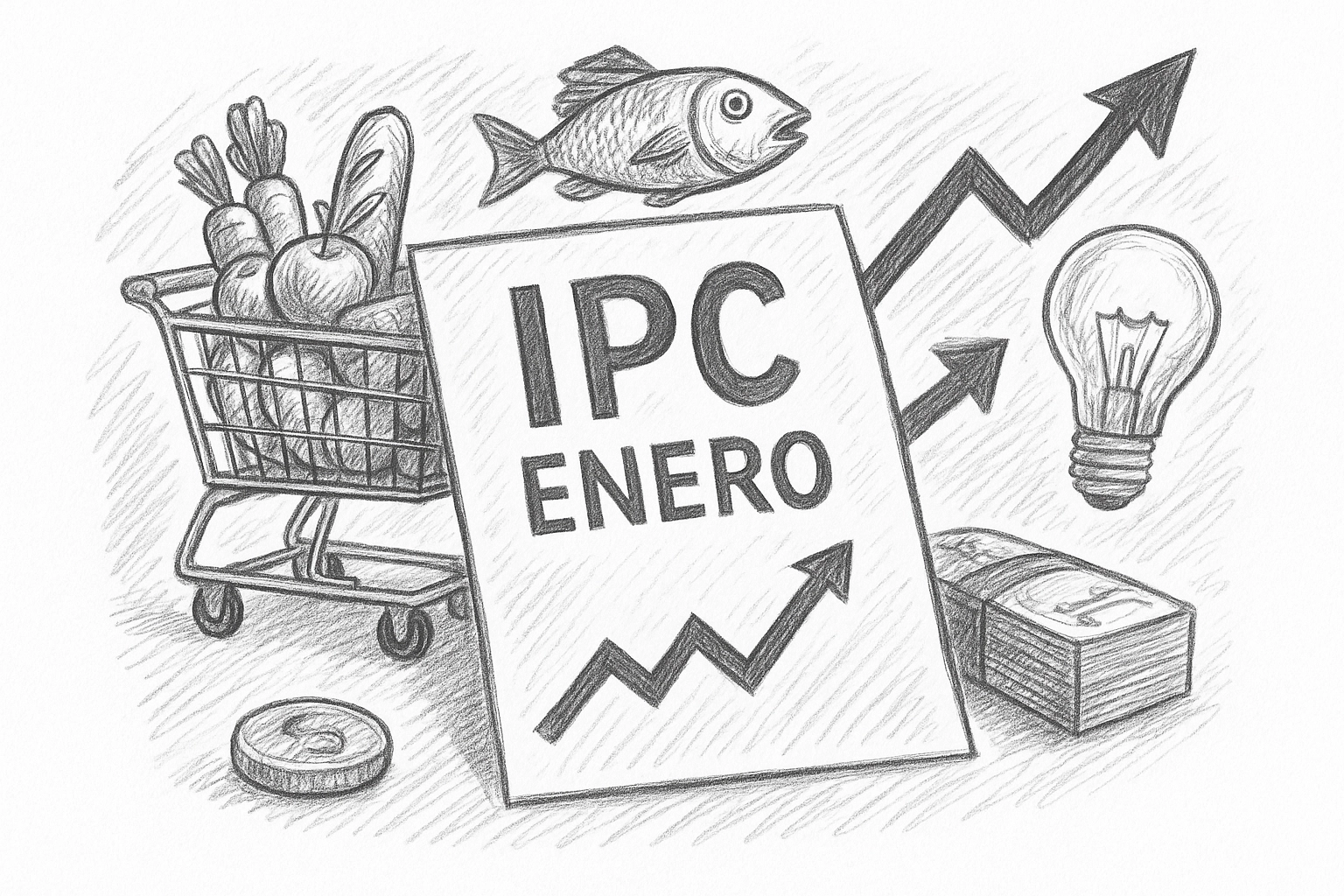 Imagen que muestra el IPC de enero en Chile con alzas en alimentos y electricida