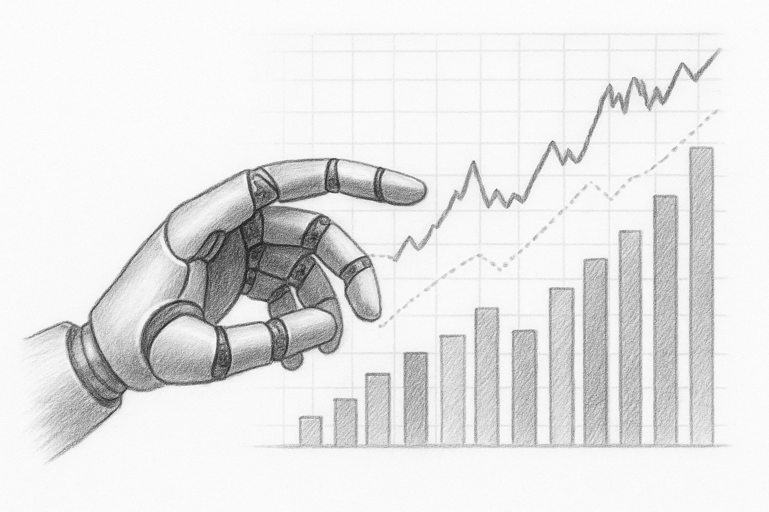 Persona revisando su inversión en una app con gráficos financieros.