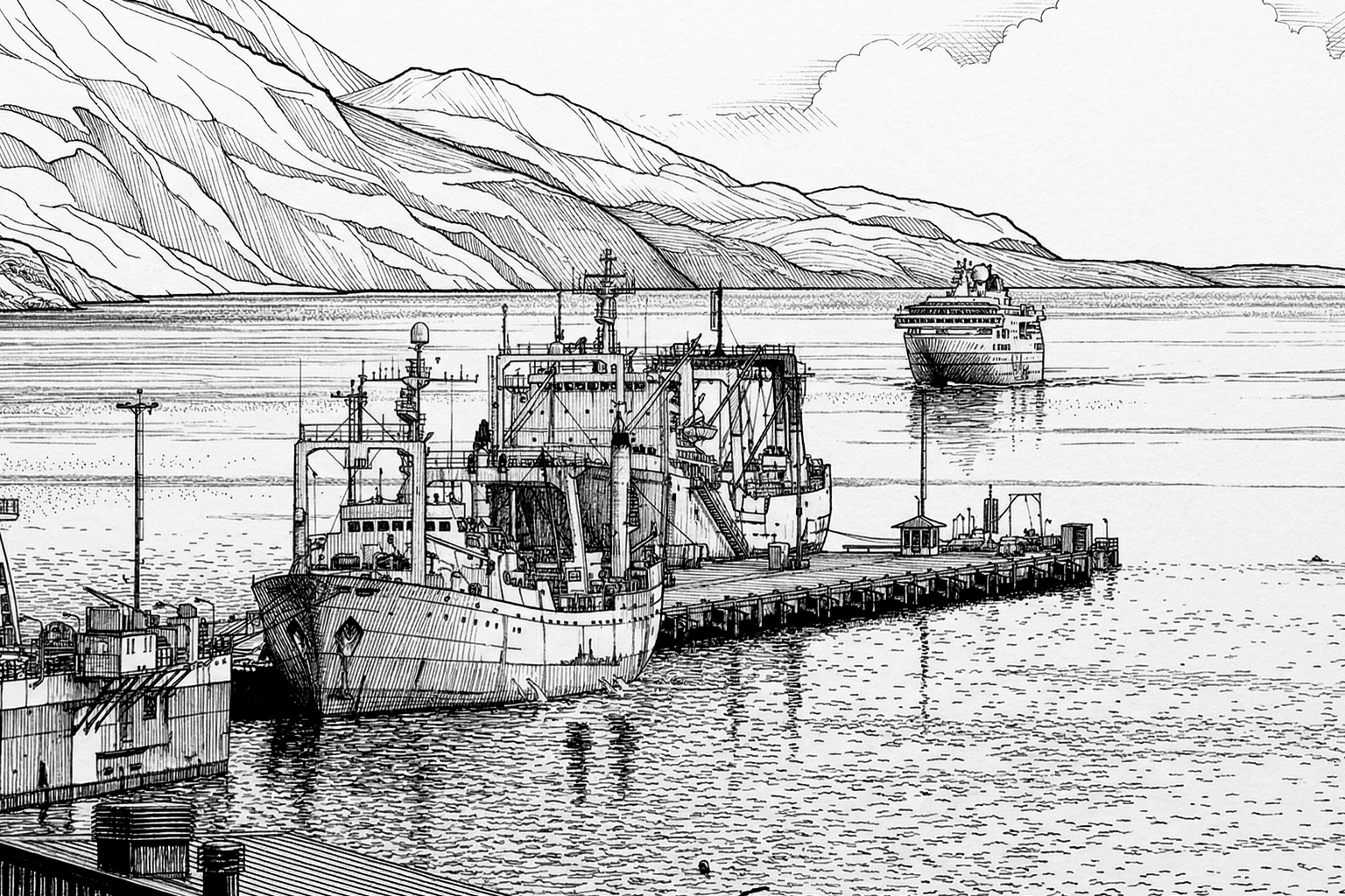 Ilustración de un buque petrolero cruzando el estrecho de Ormuz.