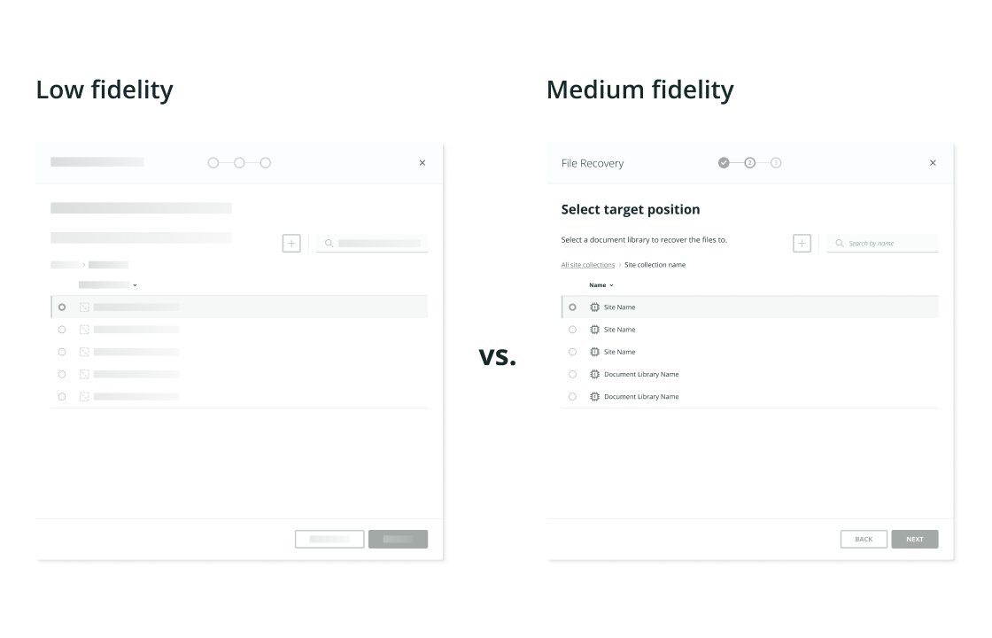 low versus medium fidelity