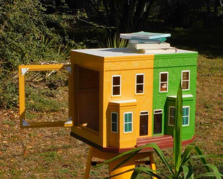 Custom Replica Free Library with book access on either side and transparent front windows