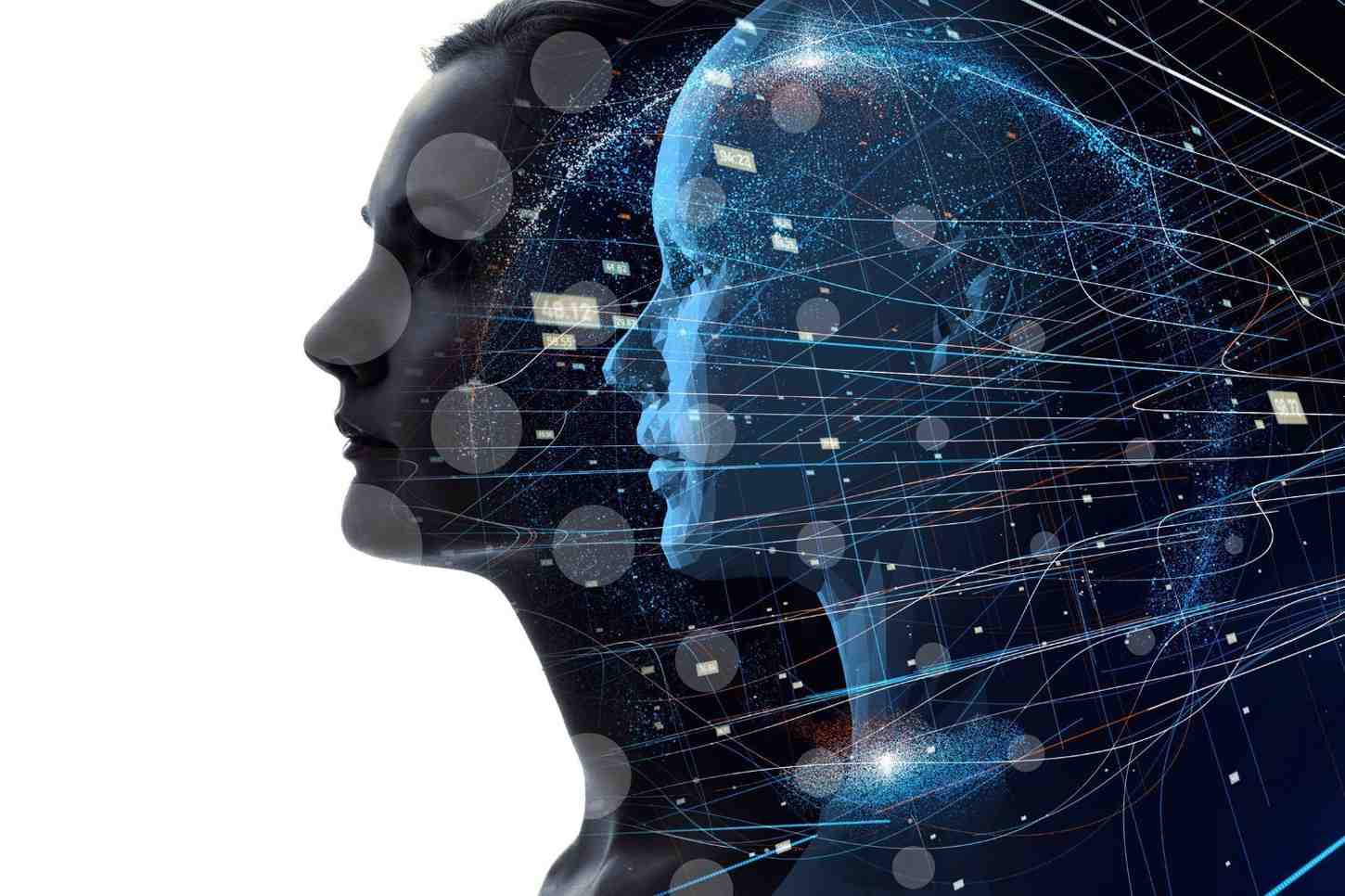 Business professional using a tablet with digital analytics and cloud data icons, representing data processing and management services.