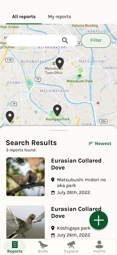 high fidelity wireframe of all report list
