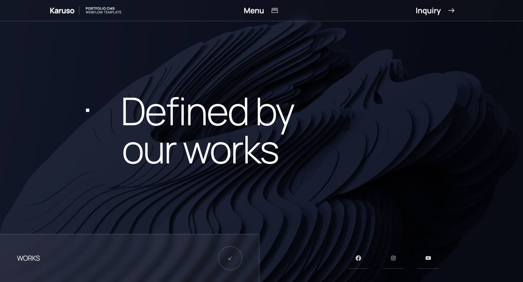Karuso portfolio CMS Webflow template - screenshot