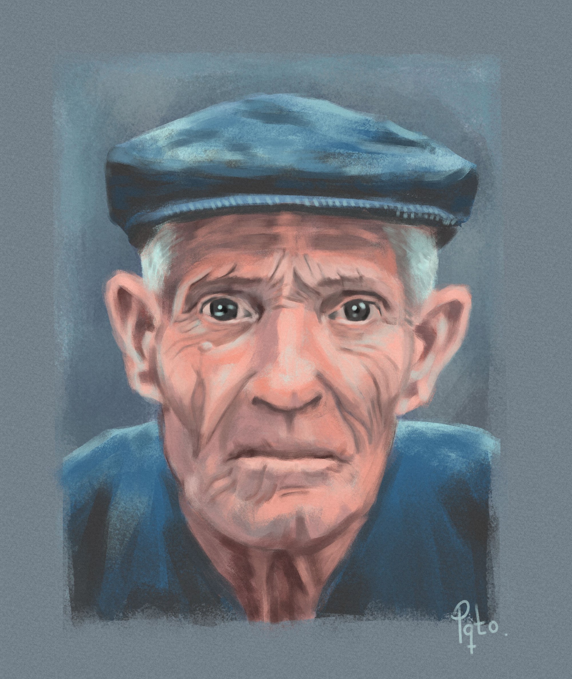 Portrait painting of Sarah's father, created after his death