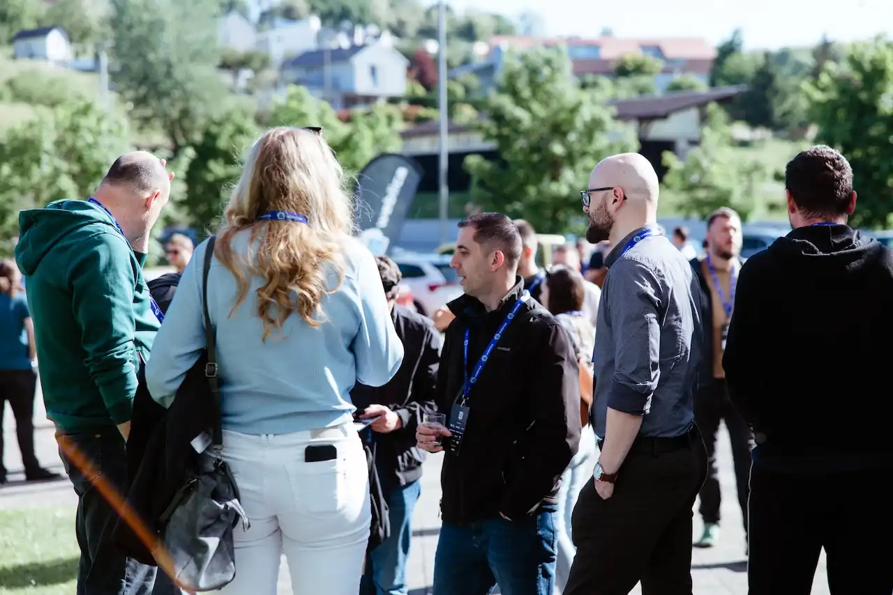 Zoran Jambor of JointJS with fellow developers at Weblica conference, 2026.