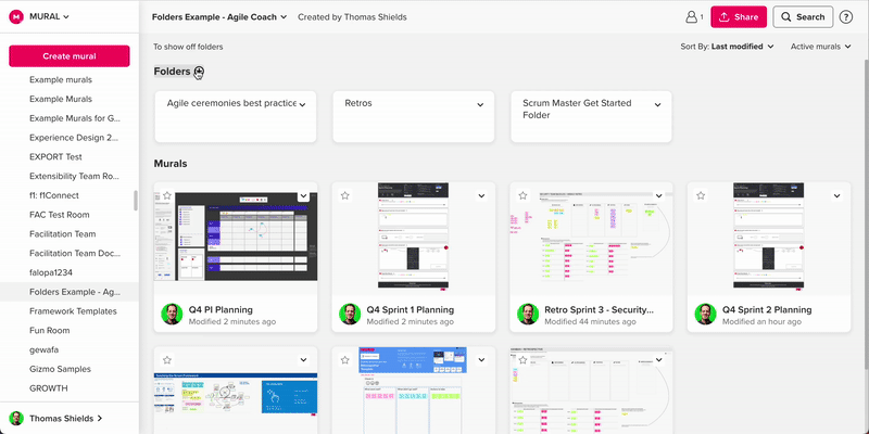 Demonstration of dragging folders