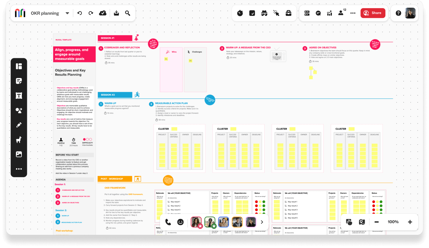Mural OKR planning template