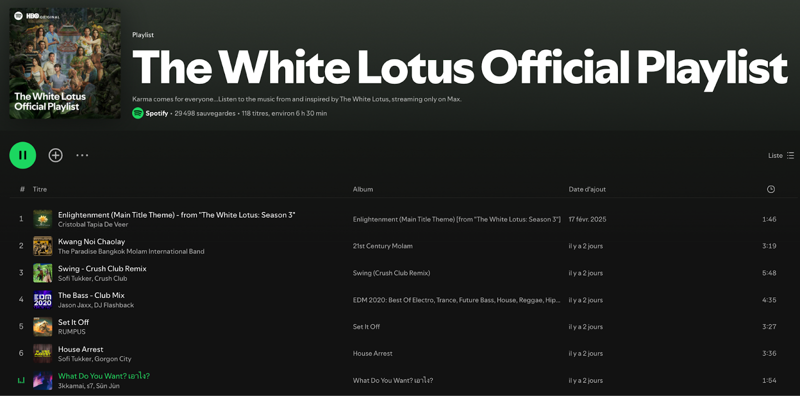 spotify white lotus S3 playlist
