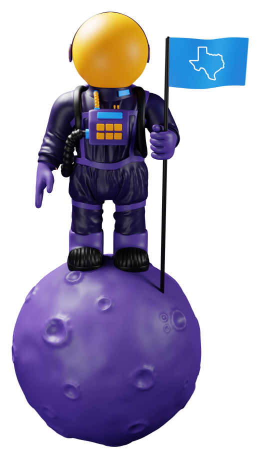 astronaut in the banner