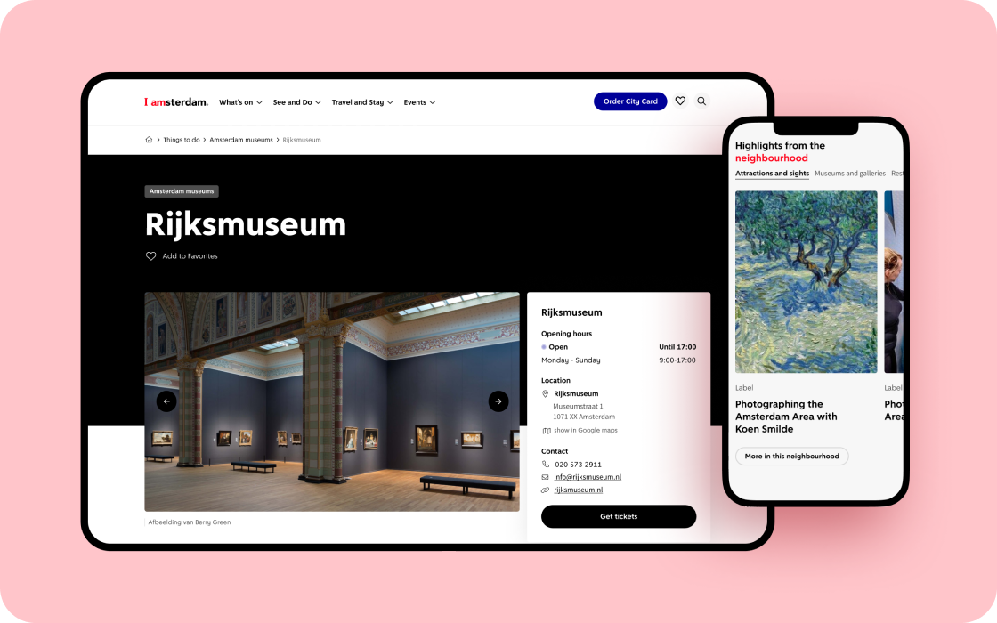 digitale apparaten met de website van iamsterdam
