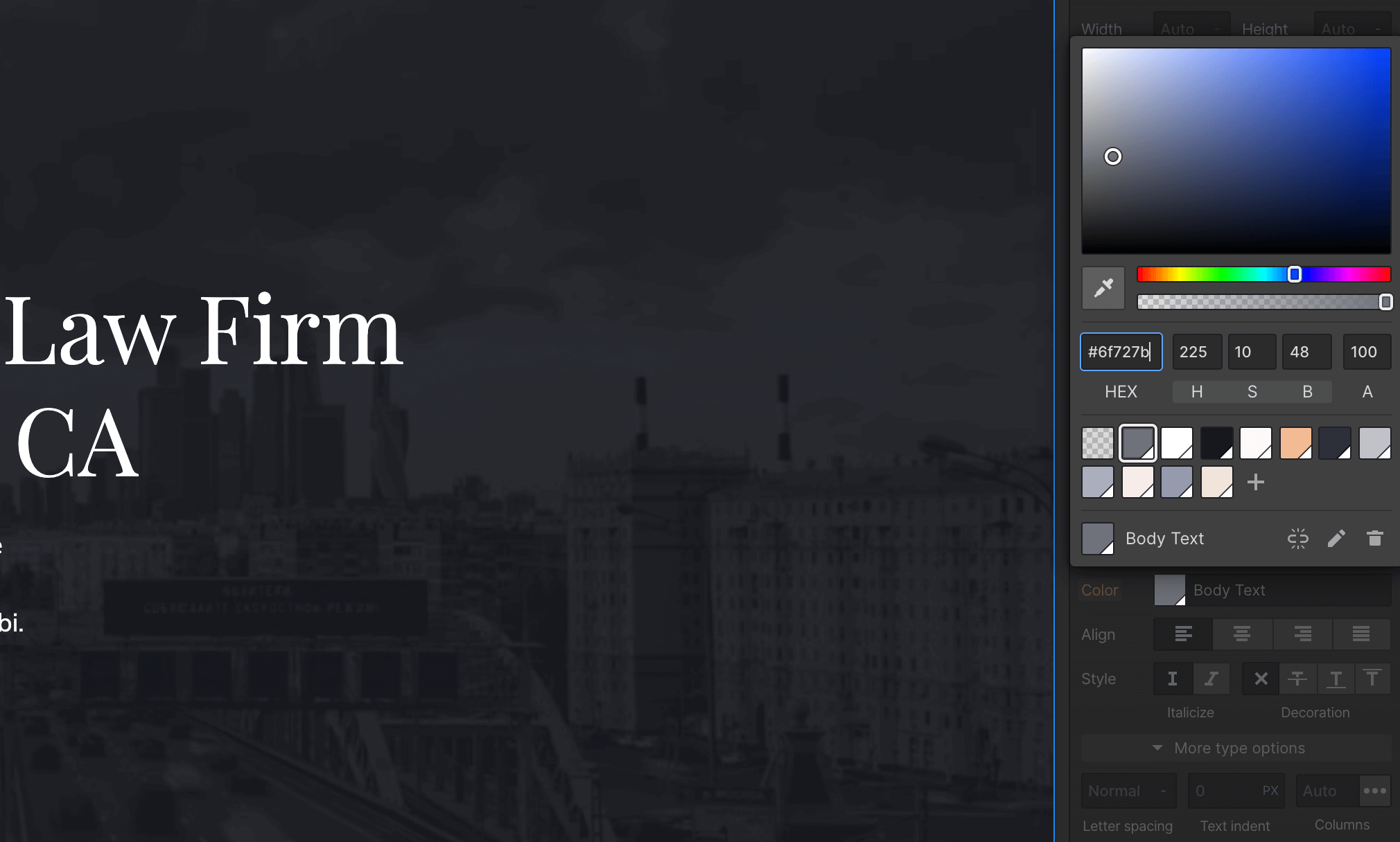 Colors - Justicia Webflow Template