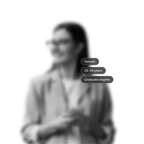 Blurry black and white portrait of a young professional.