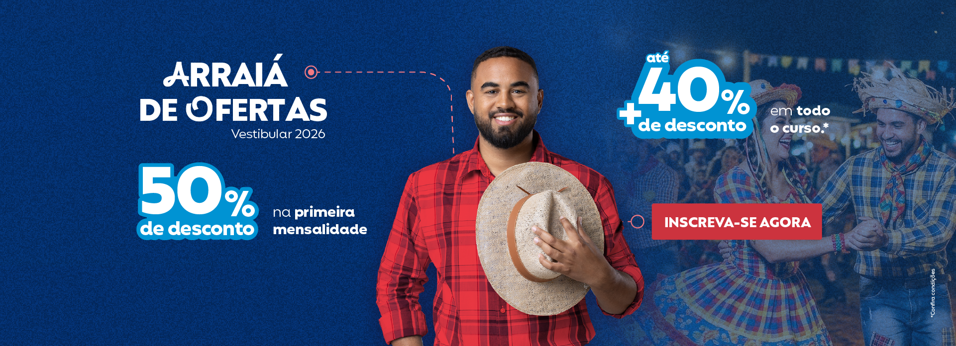 Banner | Campanha 2026.2 | Arraiá de Ofertas | UNICATÓLICA