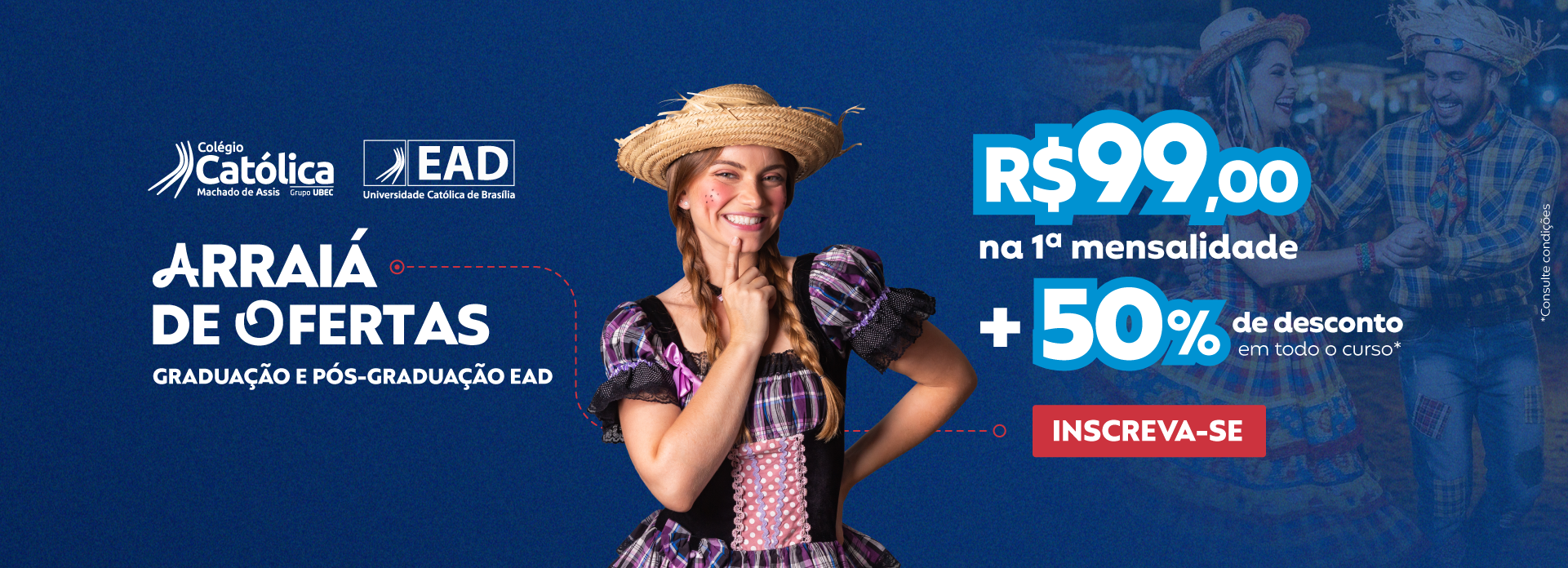 Banner | Campanha 2026 | Institucional | Arraiá | EAD MACHADO