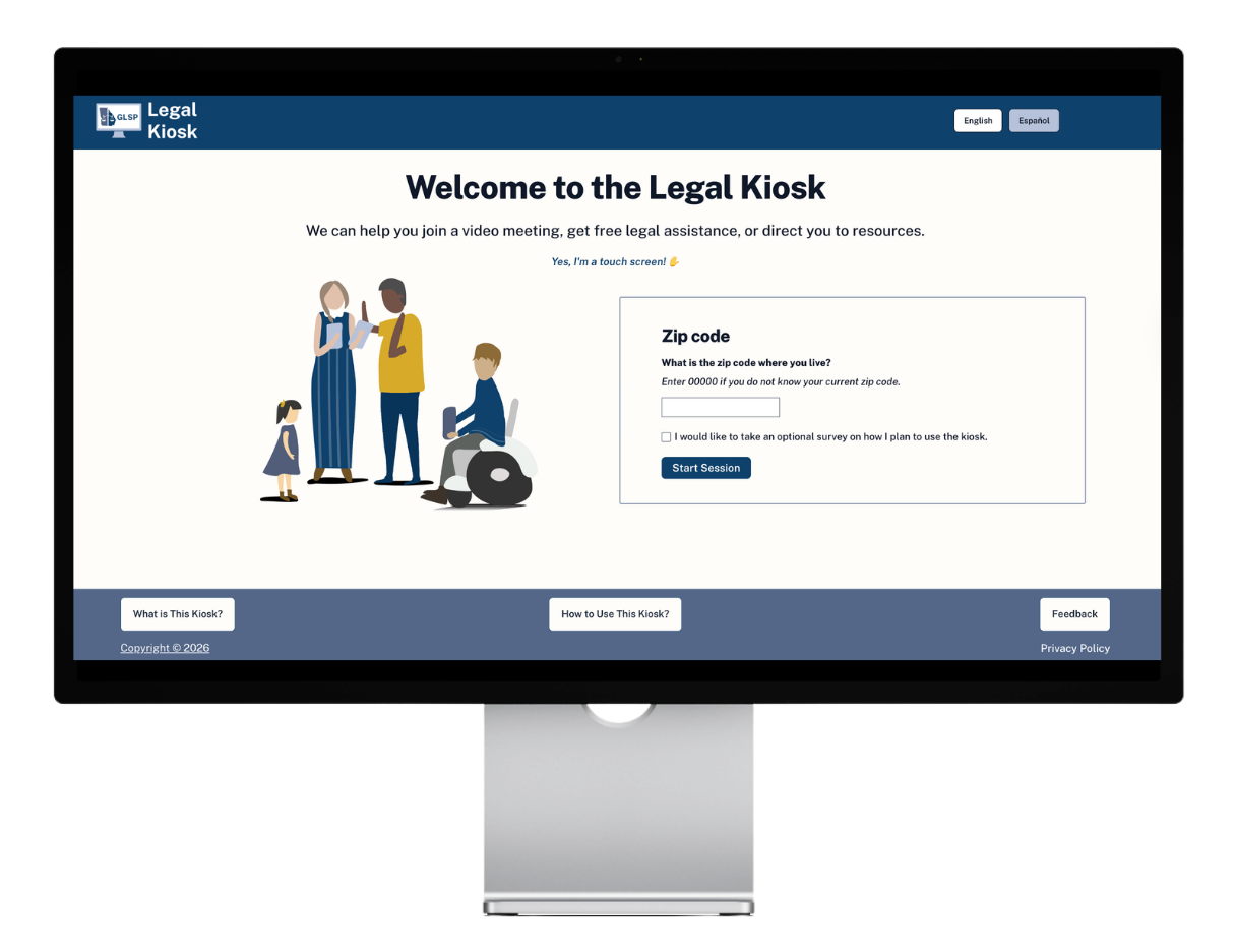 Mockup of Ottawa County Kiosk Landing Page
