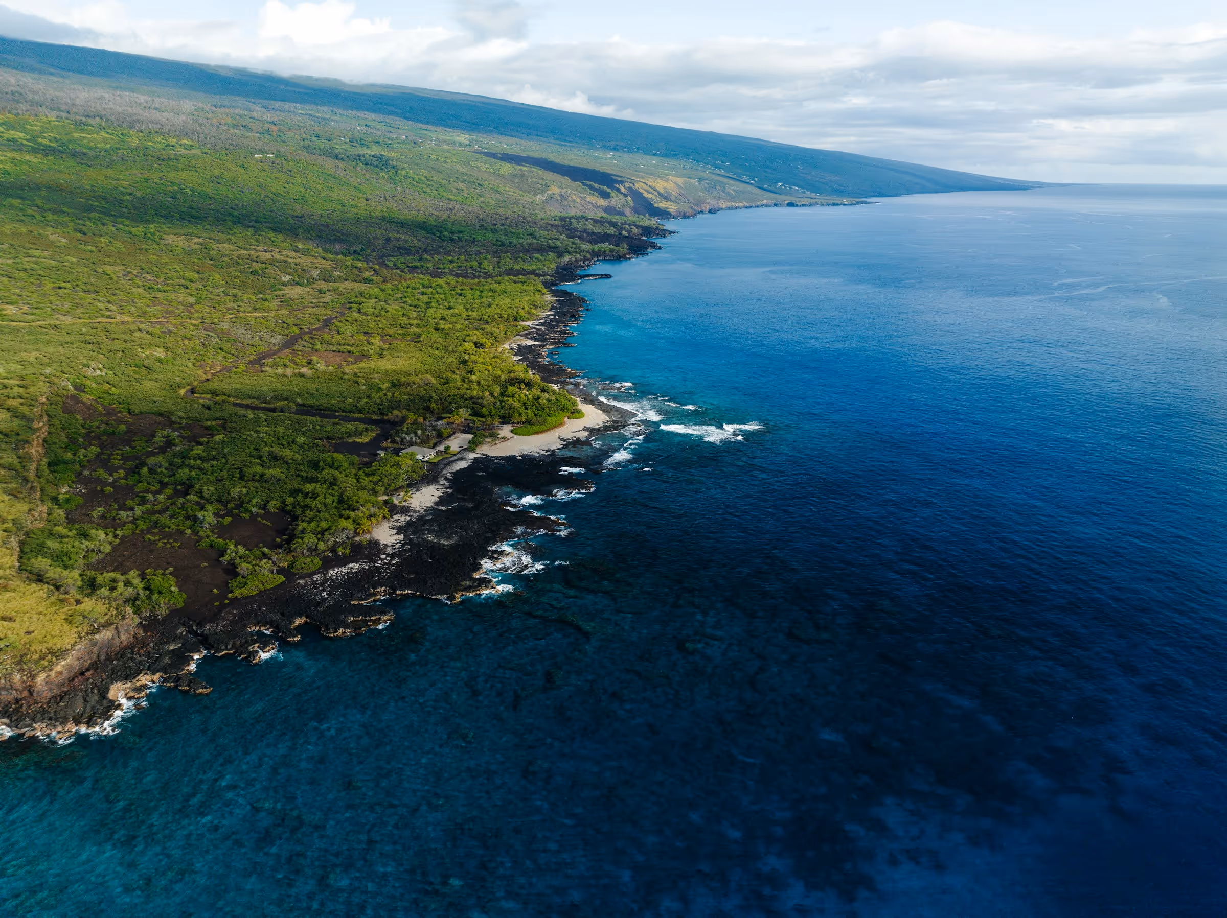 Aerial view of the South Maui coastline, leeward southwest Maui