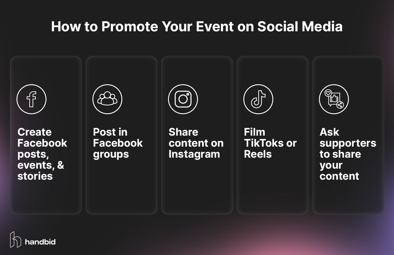How to promote your event on social media, covered in the text below