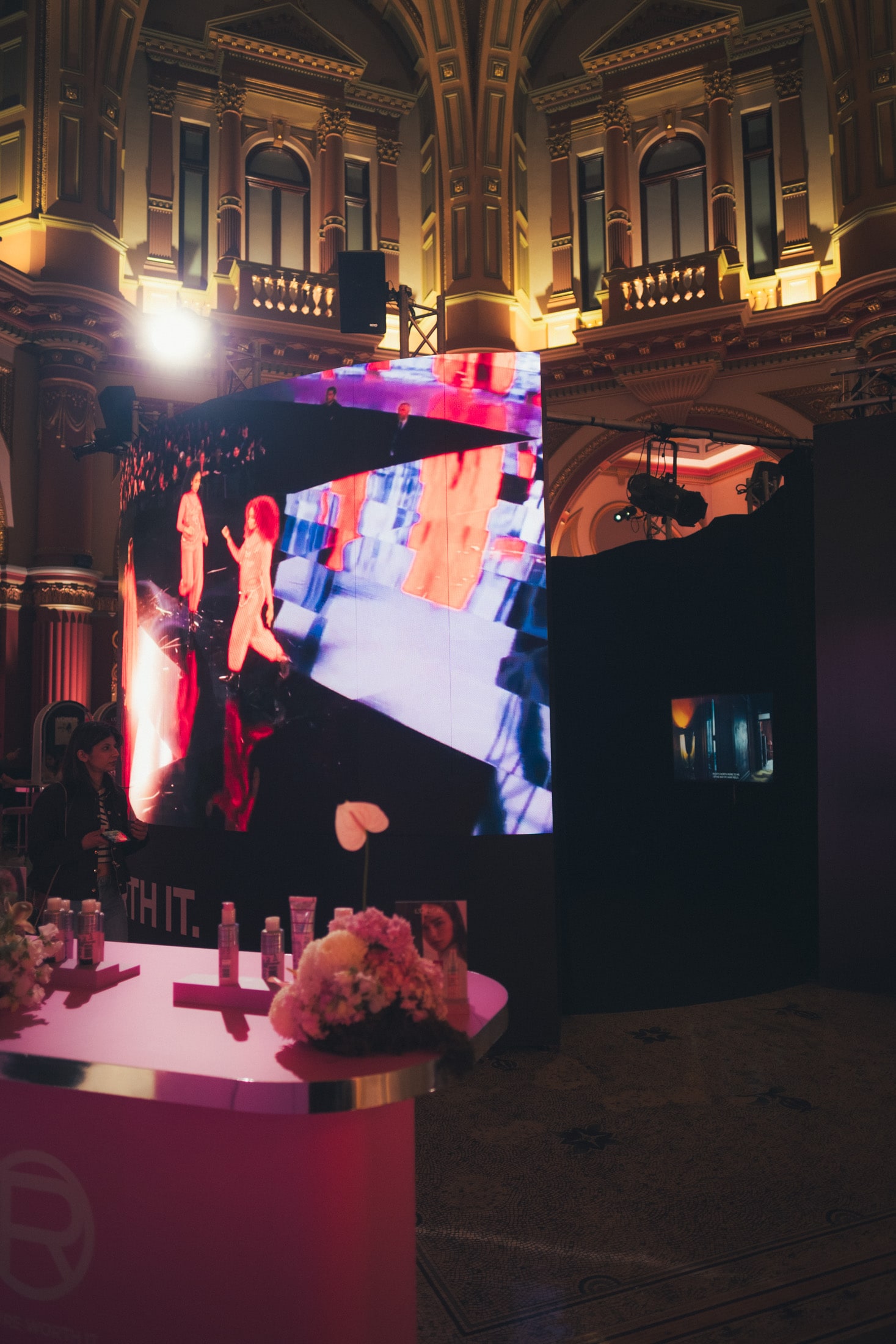 3m high curved digital display in the historic 333 Collins St