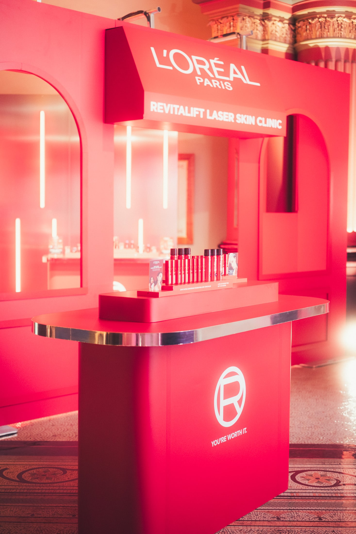 custom built make up beauty counter