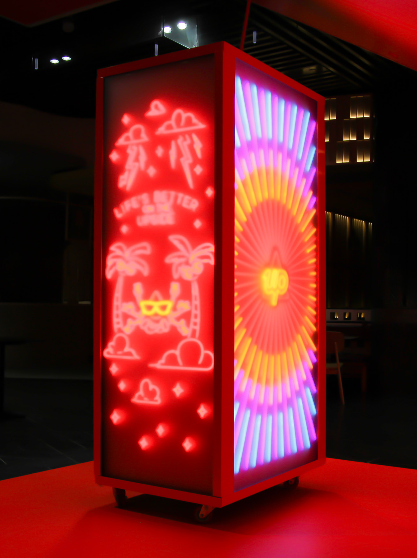 up bank vending machine neon lights