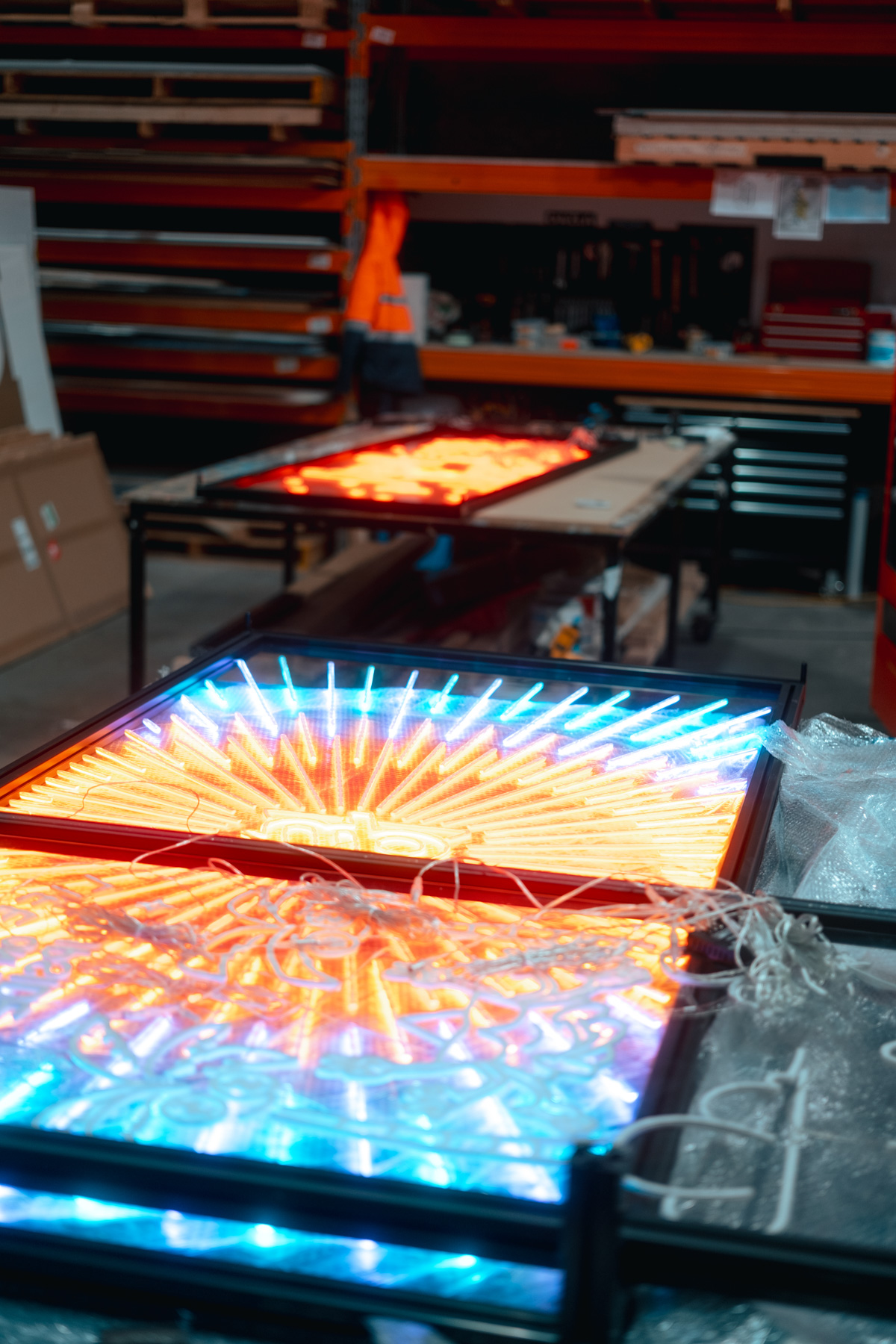 up bank vending machine neon lights