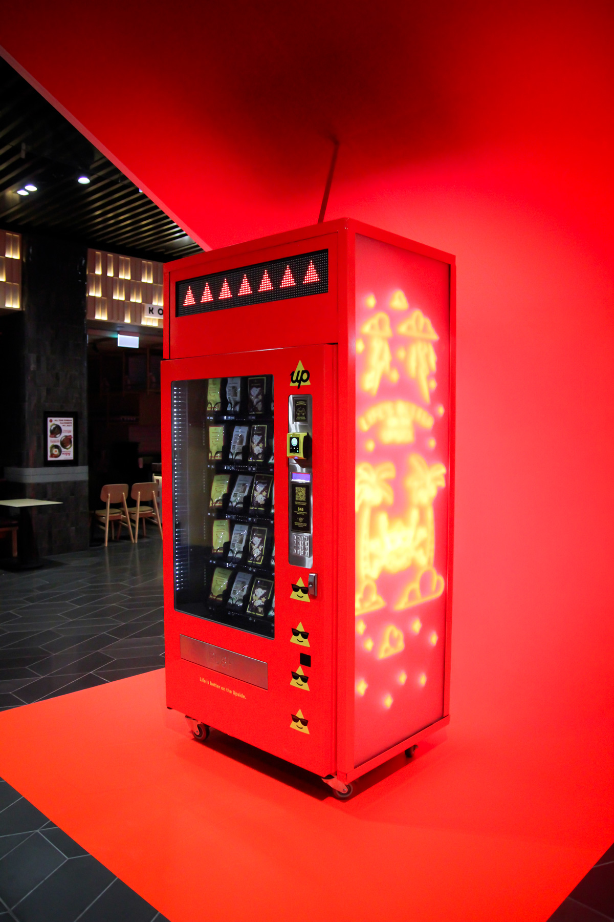 up bank vending machine neon lights