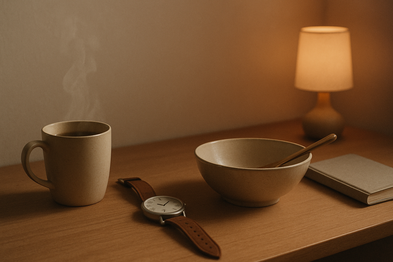 A daily schedule showing sleep-supportive habits across the day.