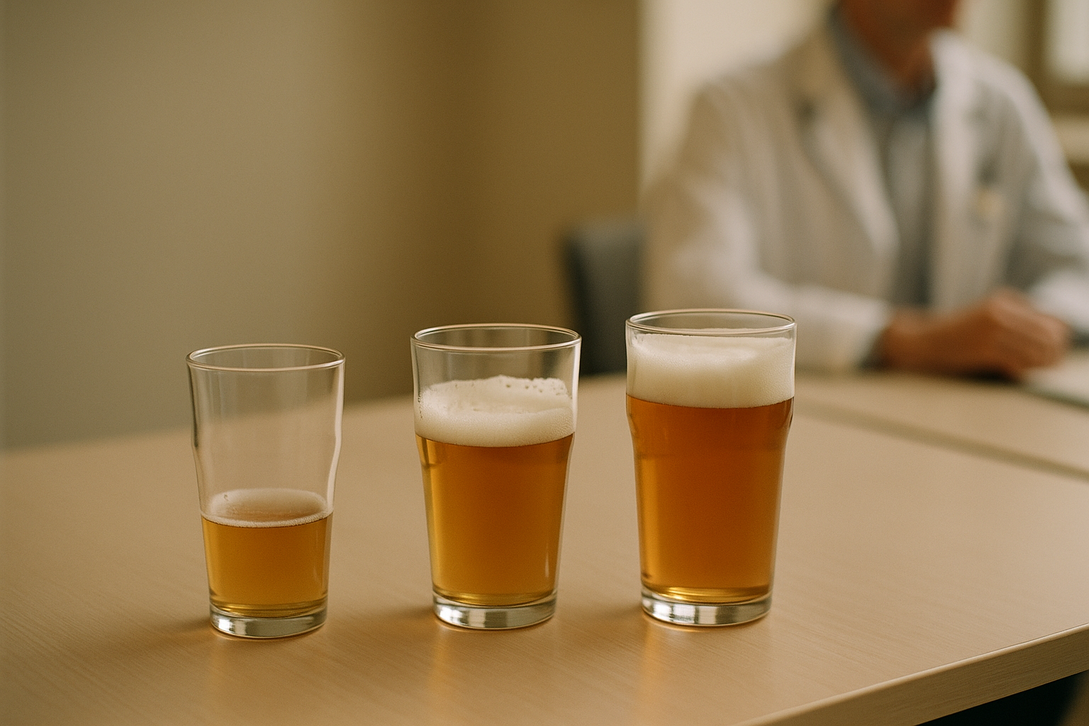 A dose-response curve showing alcohol's effect on testosterone.