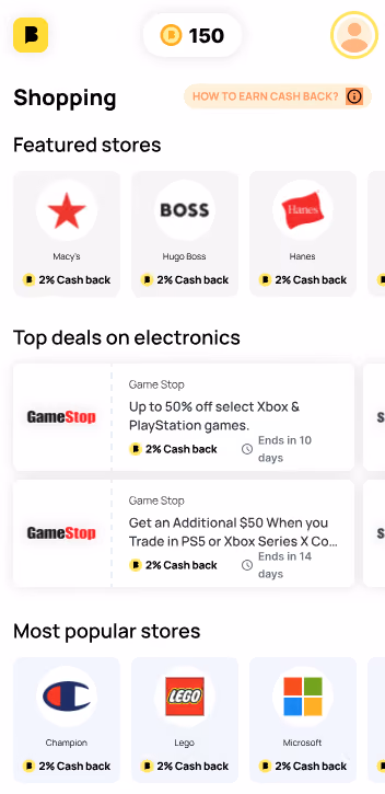 Cashback shoping