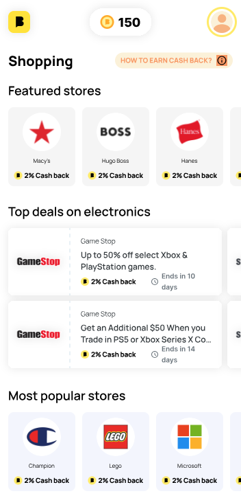 Get cashback for shopping online