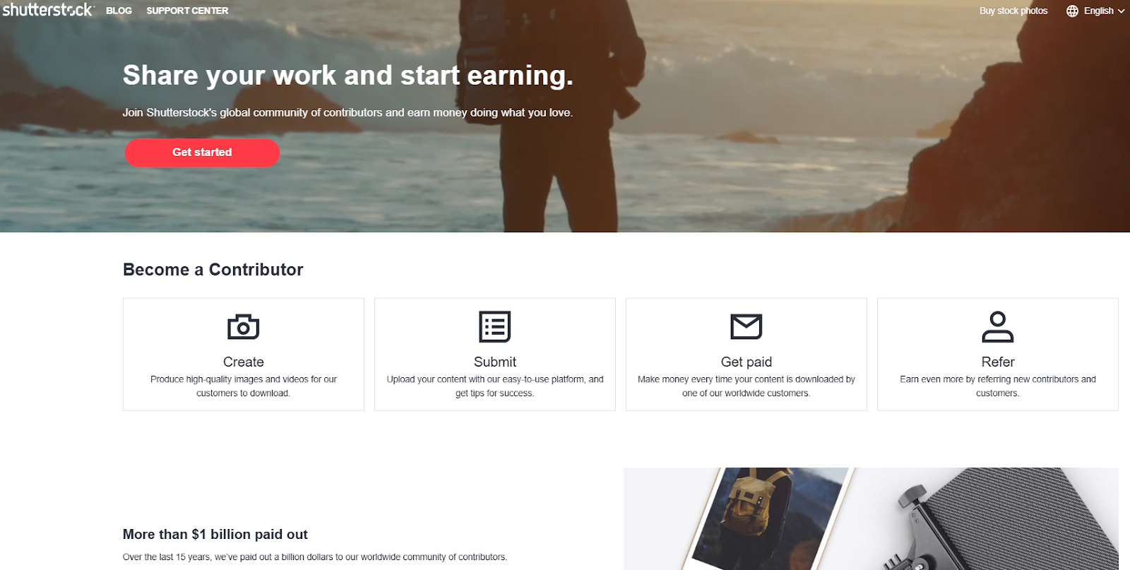 Sell images on Shutterstock