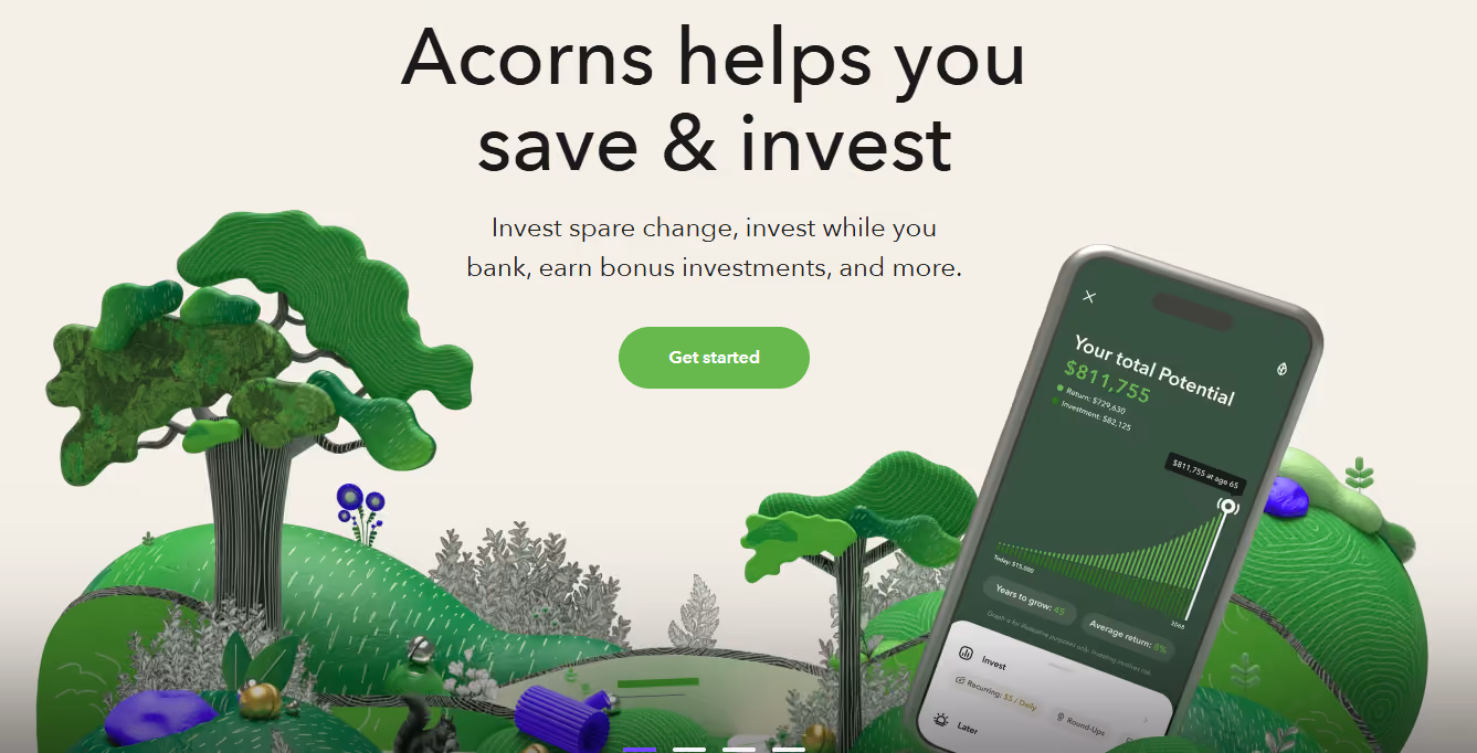 Acorns website