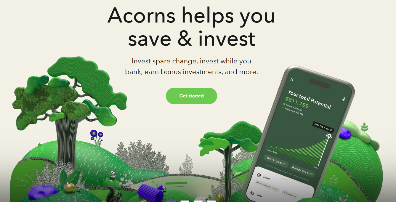 Acorns website