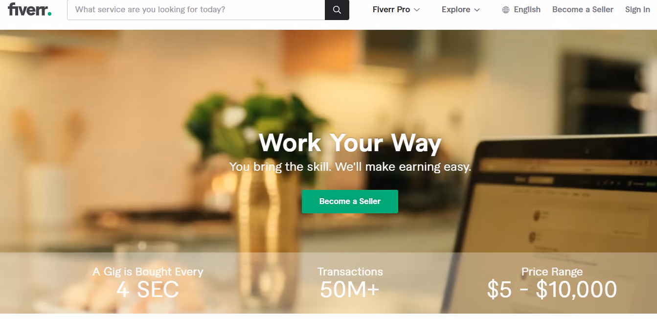 Find a gig on fiverr