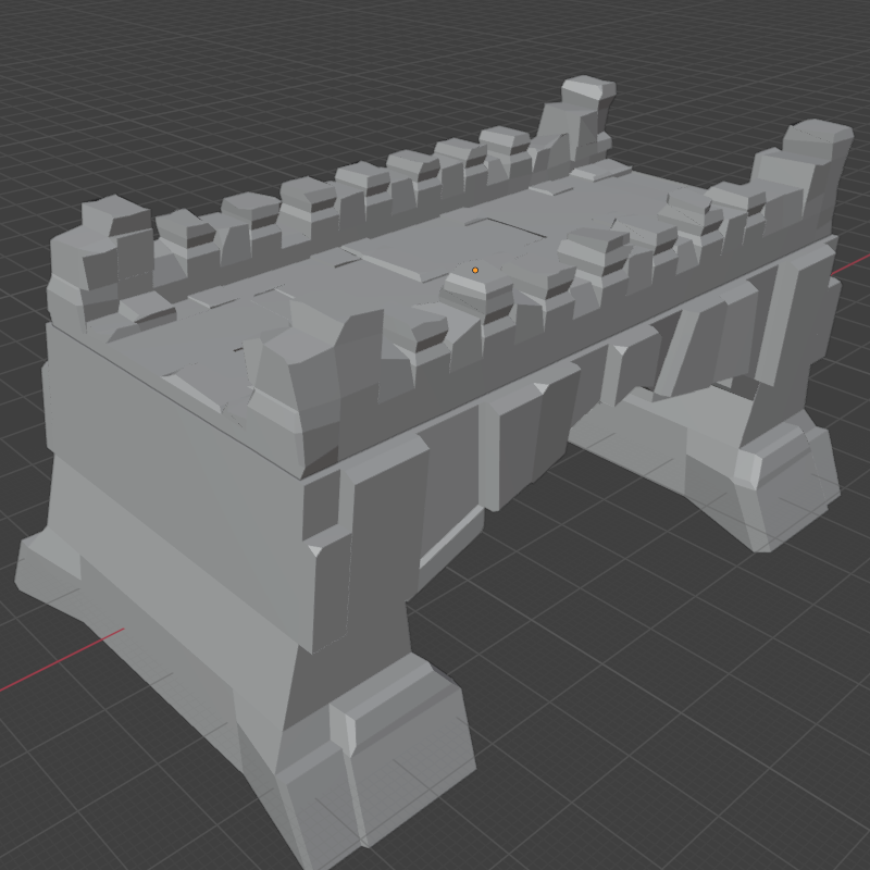3D asset of a bridge, untextured.