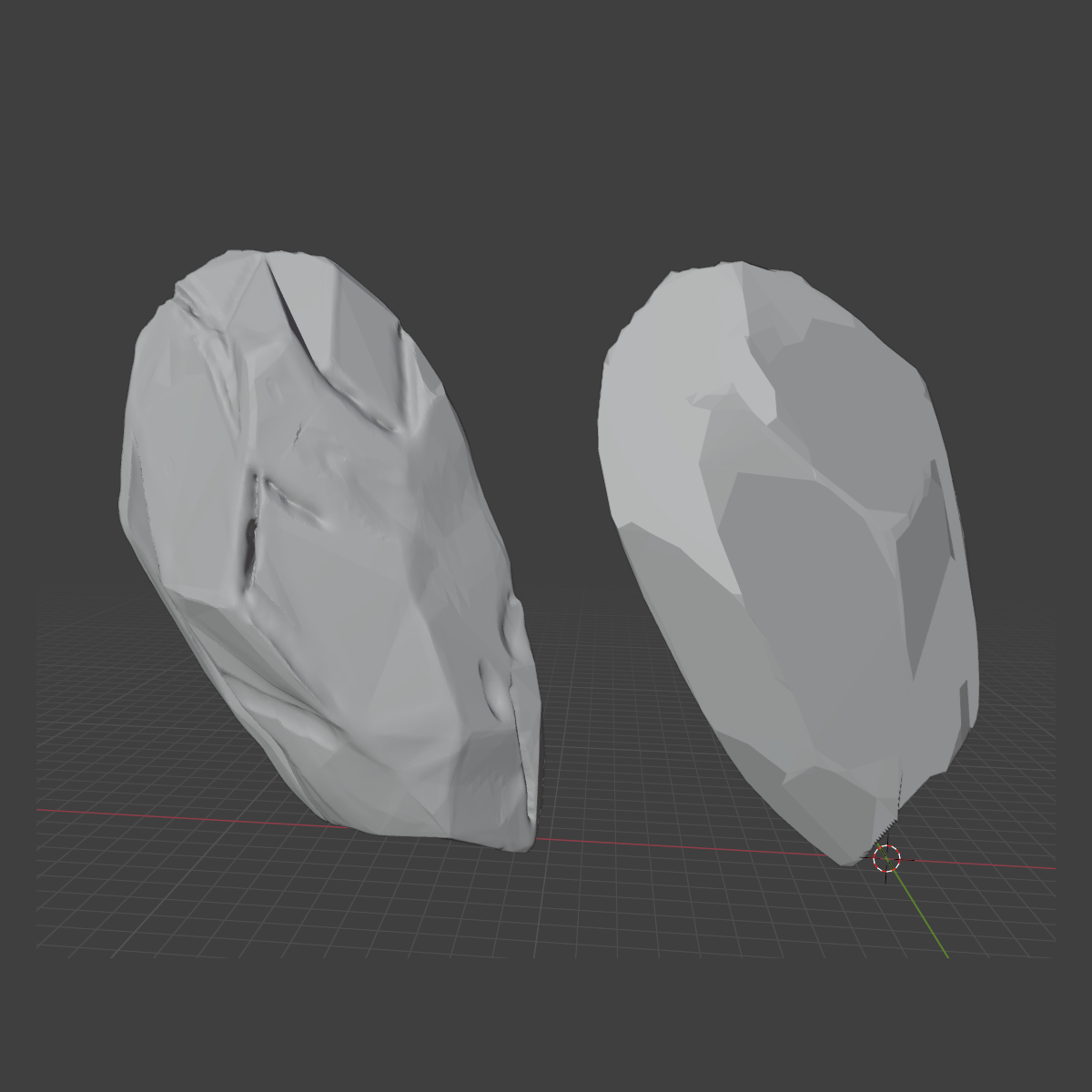 3D asset of stylized rocks, untextured.