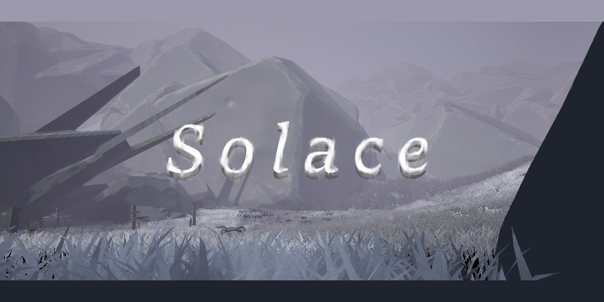 Solace game jam title screen.