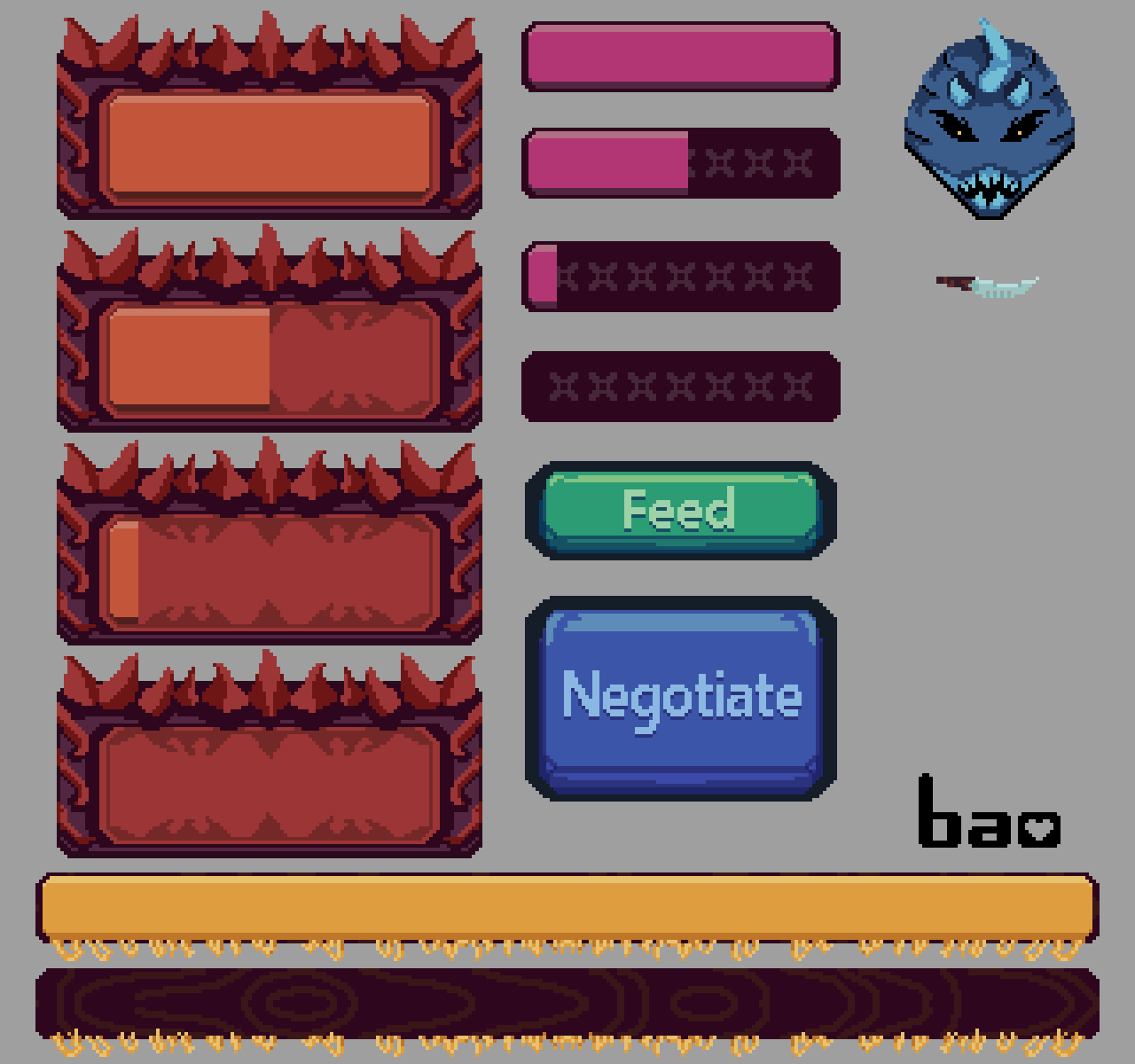UI assets for Ludum Dare 2024 game jam submission named: Purgatory Pizza Protection Plan