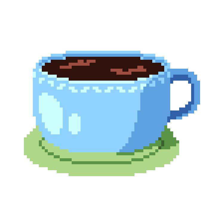 Pixel art image of a cup of espresso.