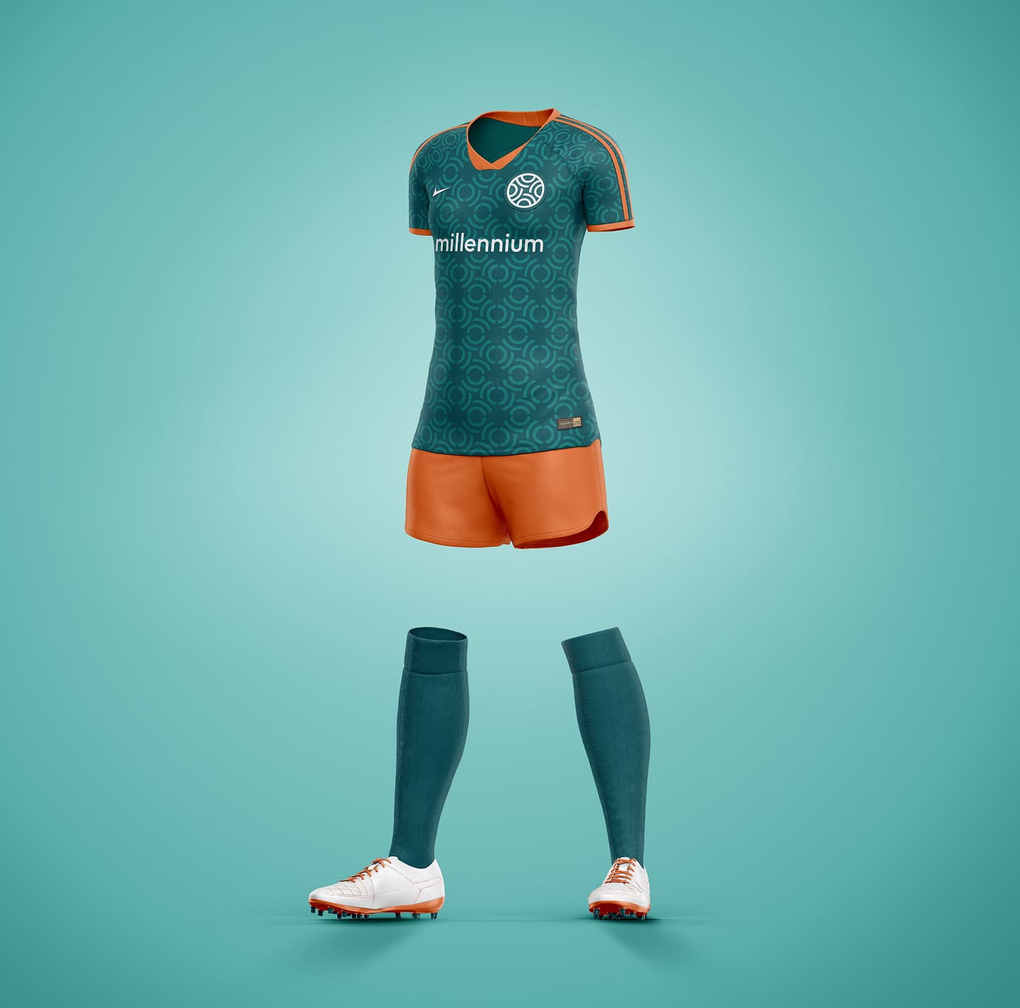 Branded front uniform displaying youth-forward messaging architecture